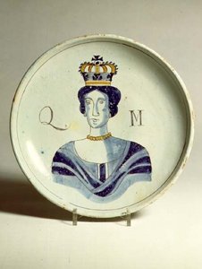 Lambeth Delftware Porträt von Königin Mary (Keramik)
